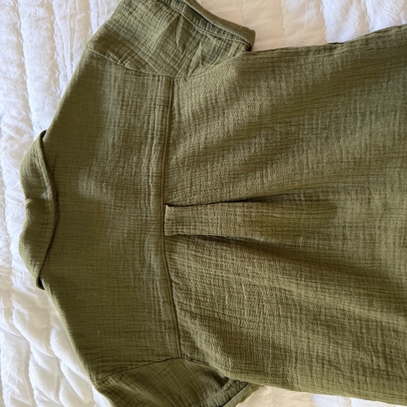 Caslon cotton gauze camp shirt, xsmall, Olive, never worn - Picture 6 of 6